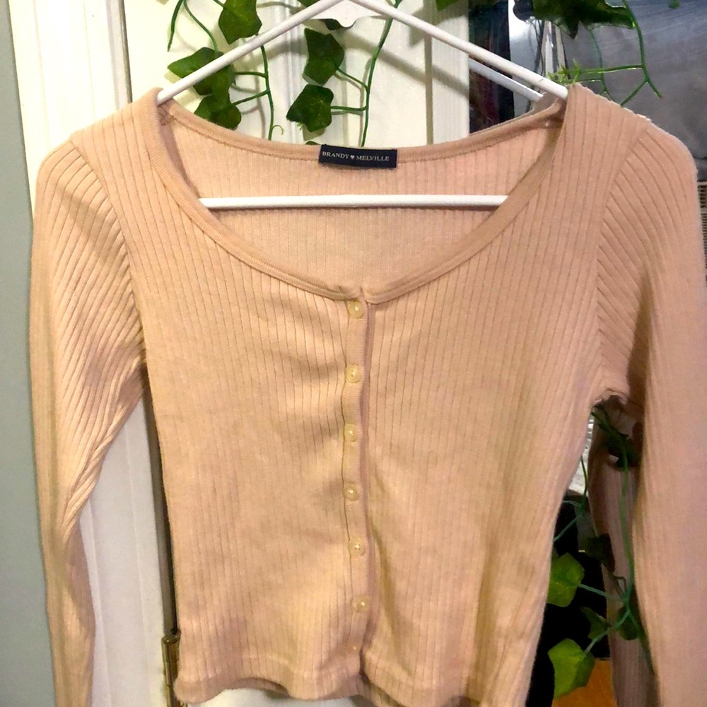 Cute Brandy Melville light pink long sleeve.